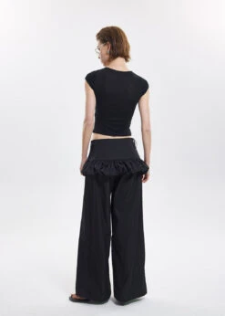 Wide Leg Trousers With Ruffle Waist Detail And Belt Loops -Modern Wear Shop O1CN01YaZhp11H0ohqAhMan 2210293270696