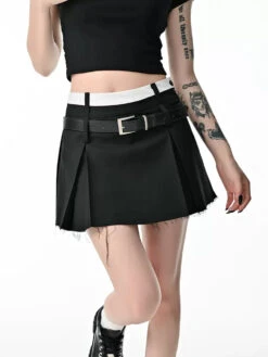 Distressed Hem Skort Pleated Mini Skirt -Modern Wear Shop O1CN01YspjZX1khWIgR6aqb 4231704715.jpg Q75.jpg d7fca8be aeb9 4077 81c5 495f56a38c1f