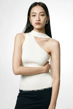 Asymmetrical Neck Sleeveless Ribbed Top 22 Asymmetrical Neck Sleeveless Ribbed Top -Modern Wear Shop O1CN01Z7TJbd1toh2XiwXmY 2206447005949