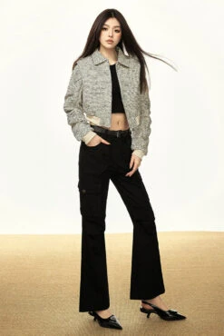 Textured Zip-Up Cropped Jacket With Contrast Ribbed Trim 16 Textured Zip-Up Cropped Jacket With Contrast Ribbed Trim -Modern Wear Shop O1CN01Z9Gx0p1rwoxmahp36 2215877315696