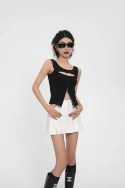 Sleeveless Cutout Top With Zip Split Detail 23 Sleeveless Cutout Top With Zip Split Detail -Modern Wear Shop O1CN01Zn99fI1t4R8bc0UcW 722875848