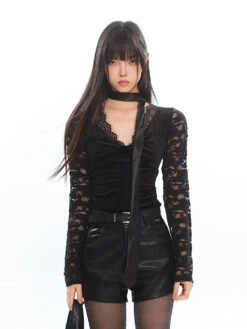 Mesh Lace Long Sleeve V-Neck Top -Modern Wear Shop O1CN01ZnhMn125KifqRpPwg 1979797508