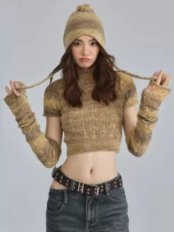 Textured Knit Cropped Sweater Top With Arm Warmer Sleeves -Modern Wear Shop O1CN01ZtMXG929k8zeQVeOk 2582478105 jpg q50 jpg