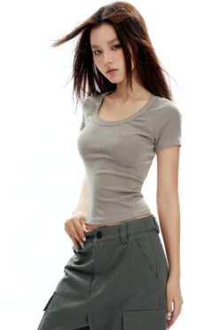 Ribbed Crew Neck Short Sleeve Baby Tee -Modern Wear Shop O1CN01ZwVmQQ2NBFVvVS067 2200576249924