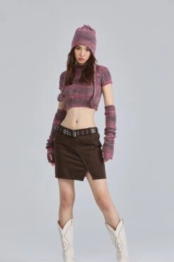 Textured Knit Cropped Sweater Top With Arm Warmer Sleeves -Modern Wear Shop O1CN01a1c2x329k8y3XlsTs 2582478105
