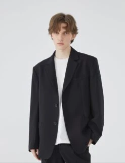 Notched Lapel Single-Breasted Blazer With Pockets