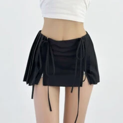 Double Zip Low-Waist Pleated Mini Skirt -Modern Wear Shop O1CN01aMrLti1QLj72H6PI9 742011960