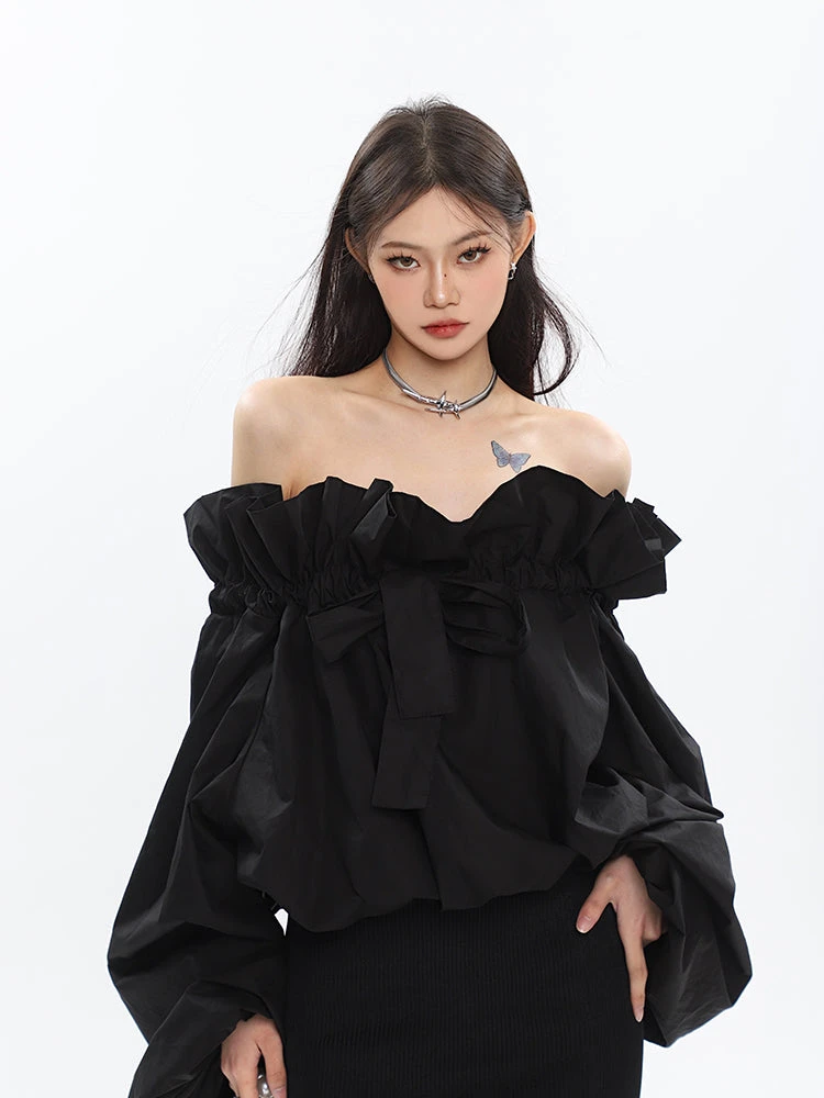 Ruffle Off Shoulder Crop Top 4 Ruffle Off Shoulder Crop Top - Image 4