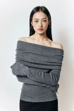 Off-Shoulder Ribbed Knit Long Sleeve Sweater Top 37 Off-Shoulder Ribbed Knit Long Sleeve Sweater Top -Modern Wear Shop O1CN01aY24Ym1toh3ws94aW 2206447005949