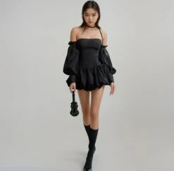 Tube Balloon Mini Dress With Detachable Puff Sleeves -Modern Wear Shop O1CN01abQraH1Sa2j5eWqB4 3781212262