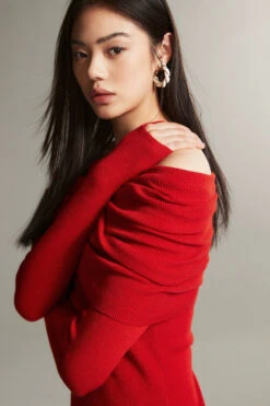 Off-Shoulder Ribbed Knit Layered Long Sleeve Sweater 37 Off-Shoulder Ribbed Knit Layered Long Sleeve Sweater -Modern Wear Shop O1CN01ahHYq31G1ROTtLGRt 2209932910562