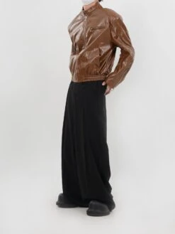 Glossy Bomber Jacket With Zipper Accents -Modern Wear Shop O1CN01auAX1O1V6gFNRpyPL 2200831732604