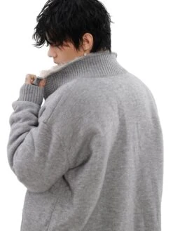 Faux Fur Lined Ribbed Trim Zip Knit Jacket -Modern Wear Shop O1CN01bSSfV81VQpnqtr8EW 2434502648