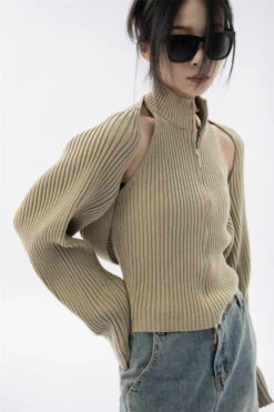 Double Zip High Neck Knit Vest And Shrug Top 22 Double Zip High Neck Knit Vest And Shrug Top -Modern Wear Shop O1CN01bWe8lQ1UEdPBnKSFj 1063202486