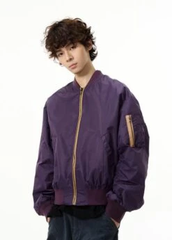 Relaxed-Fit Bomber Jacket With Contrast Zipper -Modern Wear Shop O1CN01bb1O4h1r3OzR6jKwu 1124265575 d31cc680 4082 4a84 b079 ac0c60972a77