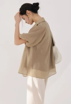 Puff Sleeve Button Top -Modern Wear Shop O1CN01bbyliT1yrxrvidPKH 2201730036633