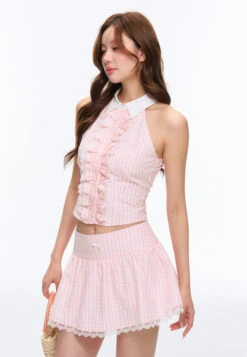 Stripe Ruffle Sleeveless Crop Top And Lace Trim Mini Skirt Two-Piece Set 13 Stripe Ruffle Sleeveless Crop Top And Lace Trim Mini Skirt Two-Piece Set -Modern Wear Shop O1CN01bx0JCD1dBHHxCkT3o 2206583883697