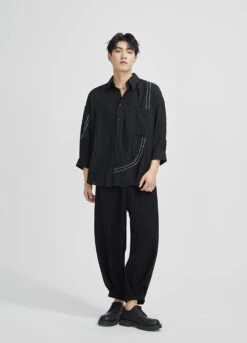 Oversized Contrast-Detail Button Shirt With Cropped Sleeves 10 Oversized Contrast-Detail Button Shirt With Cropped Sleeves -Modern Wear Shop O1CN01c2Aqxa1JBvK8VdhGp 2950750991
