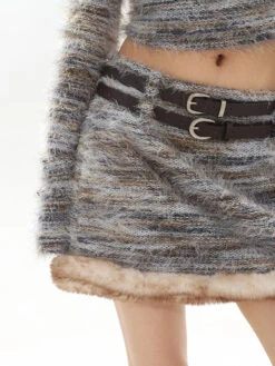 Off Shoulder Fuzzy Top And Faux Fur Trim Mini Skirt Two-Piece Set -Modern Wear Shop O1CN01cAOMHR1iBng7iYFtN 2201256844375