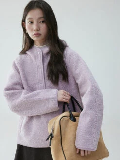 Shearling High Collar Half Button Sweater -Modern Wear Shop O1CN01cRlvMS1W4DrF9A8a3 2187252734