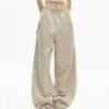 High-Waisted Wide-Leg Paneled Joggers