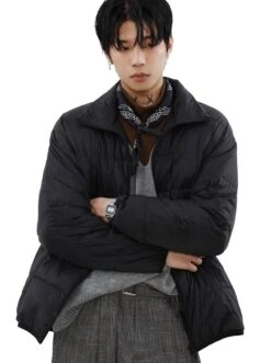 Puffer Quilted Jacket With Stand Collar And Double Zip Closure -Modern Wear Shop O1CN01dElZmN1VQpnGh5A6n 2434502648