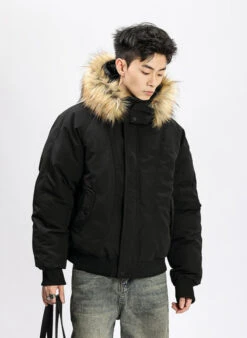 Removable Faux Fur Hoodie Bomber Jacket With Ribbed Hem 28 Removable Faux Fur Hoodie Bomber Jacket With Ribbed Hem -Modern Wear Shop O1CN01dkqVpa1knTbSn97KD 3161734728