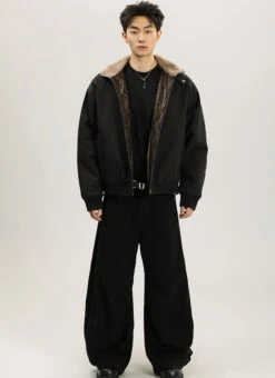 Faux Fur Lined Bomber Jacket With Snakeskin Detail -Modern Wear Shop O1CN01dt2NaJ1knTcFKR3ya 3161734728