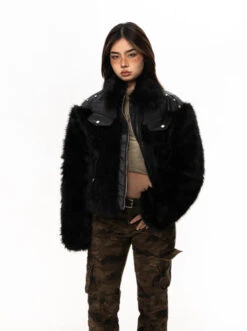 Studded Faux Leather And Fur Patchwork Zip Jacket 19 Studded Faux Leather And Fur Patchwork Zip Jacket -Modern Wear Shop O1CN01eUlIDA1xG7fGFgSu1 3911136415
