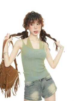 Stripe Mock Two-Piece Halter Strap Knit Top 14 Stripe Mock Two-Piece Halter Strap Knit Top -Modern Wear Shop O1CN01ehjDBB1uRchlMaXXq 2215267036034