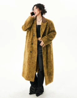 Fuzzy Double Breasted Longline Coat With Corduroy Collar -Modern Wear Shop O1CN01gGgcS91HvbfEC3tTo 2971280820