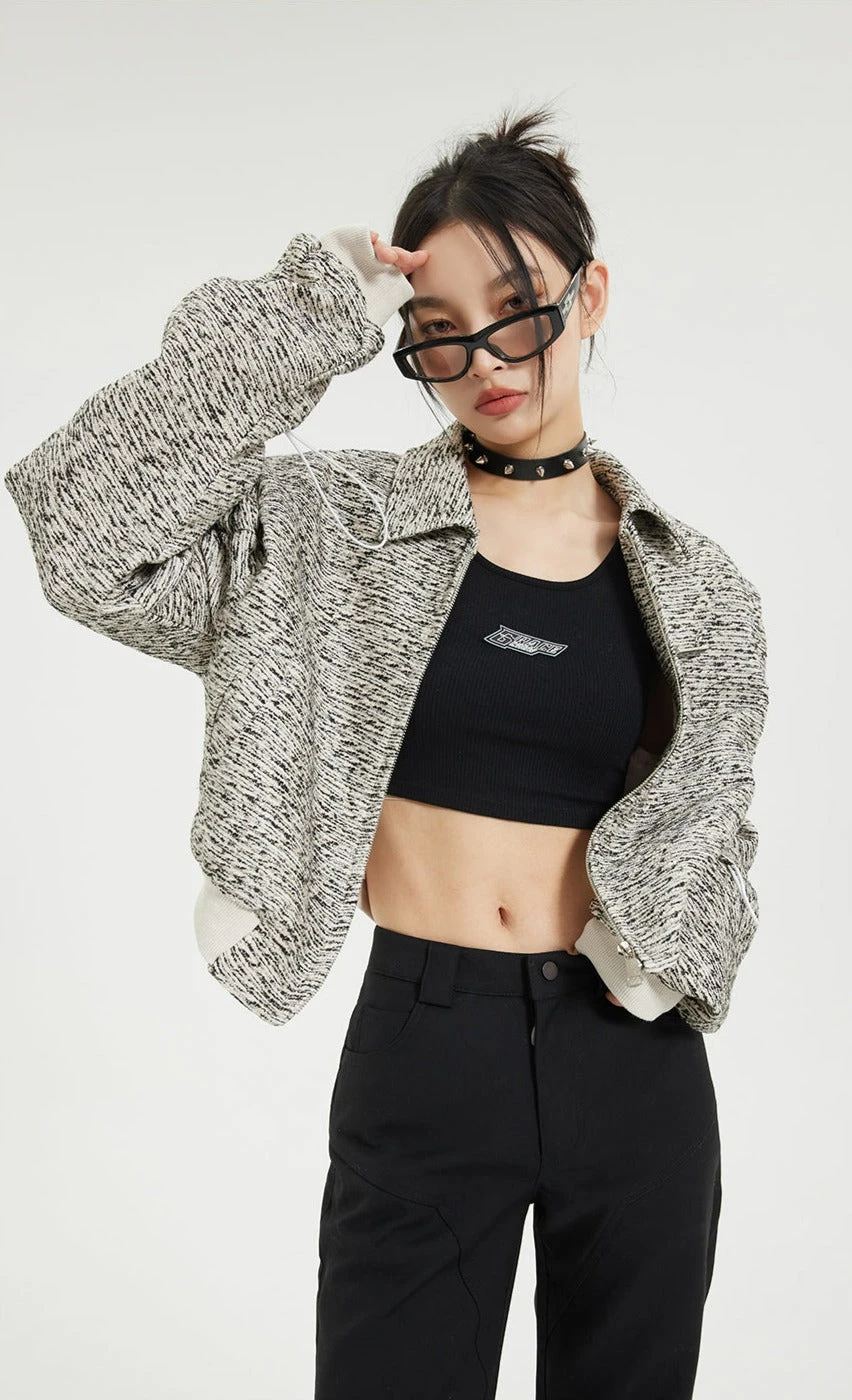 Contrast Hem Cropped Jacket 2 Contrast Hem Cropped Jacket - Image 2