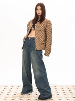 Checker Oversized Zip Jacket With Zip Pockets -Modern Wear Shop O1CN01gxU3md1xG7Zi68EUY 3911136415