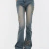 Butterfly Patchwork Semi Flare Jeans