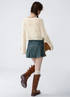 Open Knit Cropped Cardigan With Drawstrings -Modern Wear Shop O1CN01hIfSyQ1kHPgugdwwB 378884658