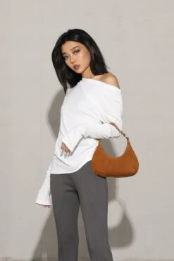 Off-Shoulder Folded Long Sleeve Top -Modern Wear Shop O1CN01hTbrrY1jVmYxAvGvU 838554554