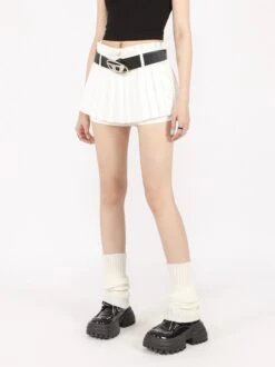 Pleated Flare Mini Layered Skort Skirt -Modern Wear Shop O1CN01hcM5MU29aWdakOyYX 1966888084