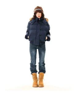 Puffer Bomber Jacket With Detachable Faux Fur Hood -Modern Wear Shop O1CN01i7s3Z81HvbnHNl7kV 2971280820