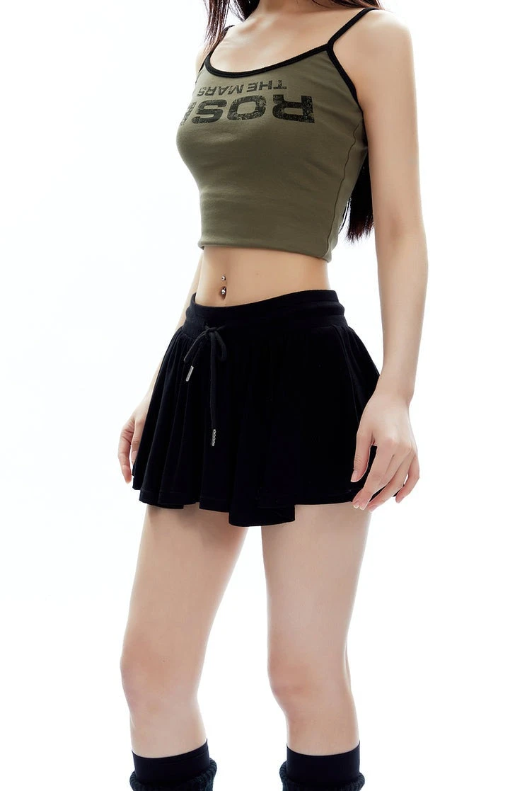 Pleated Jersey Mini Skirt With Drawstring Waist 7 Pleated Jersey Mini Skirt With Drawstring Waist - Image 7