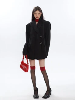 Oversized Notch Lapel Double-Breasted Blazer With Silver Accents 25 Oversized Notch Lapel Double-Breasted Blazer With Silver Accents -Modern Wear Shop O1CN01iSovfO1iBnazcprK2 2201256844375