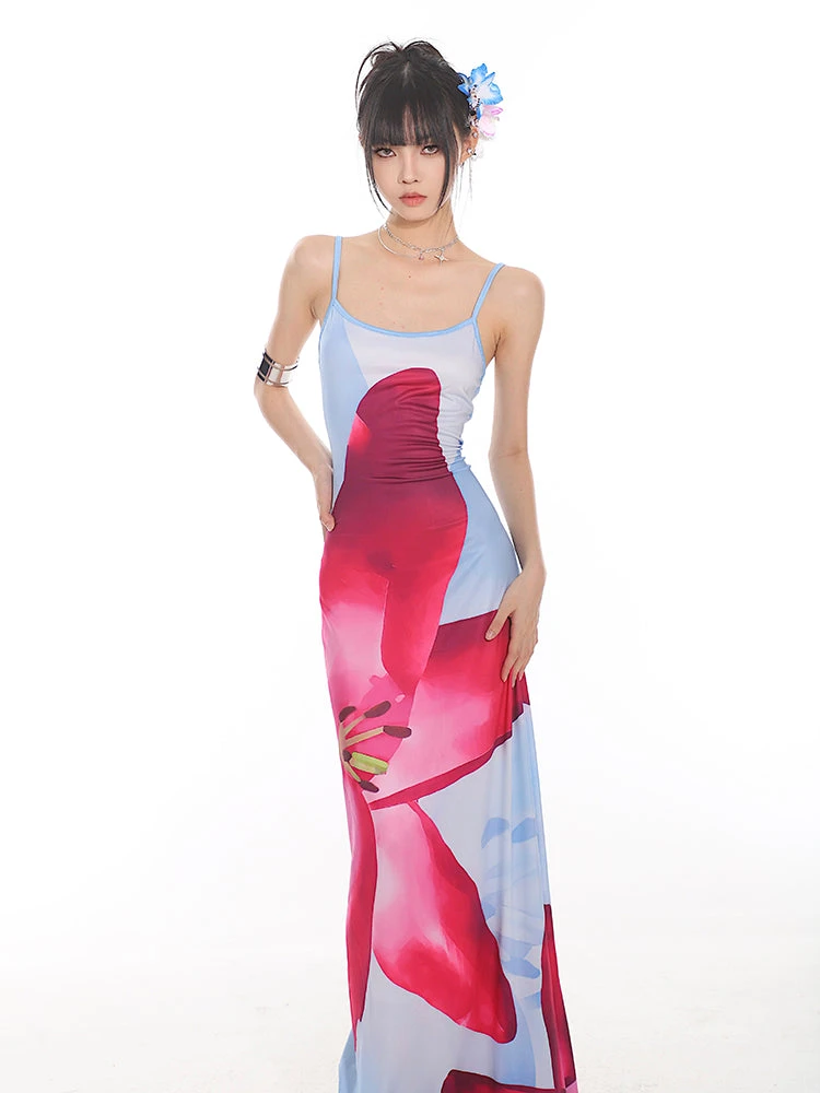 Maxi Floral Sheath Dress With Crisscross Back 7 Maxi Floral Sheath Dress With Crisscross Back - Image 7