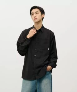 Relaxed Button-Up Long Sleeve Shirt With Chest Pocket -Modern Wear Shop O1CN01ivewlp1TcA6QmkFqE 2206881692402 jpg q50 jpg