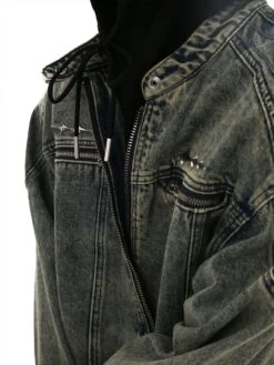 Oversized Wide-Fit Denim Racer Jacket With Zippered Pockets -Modern Wear Shop O1CN01jHmWjp27FL73YB7EM 1681077767