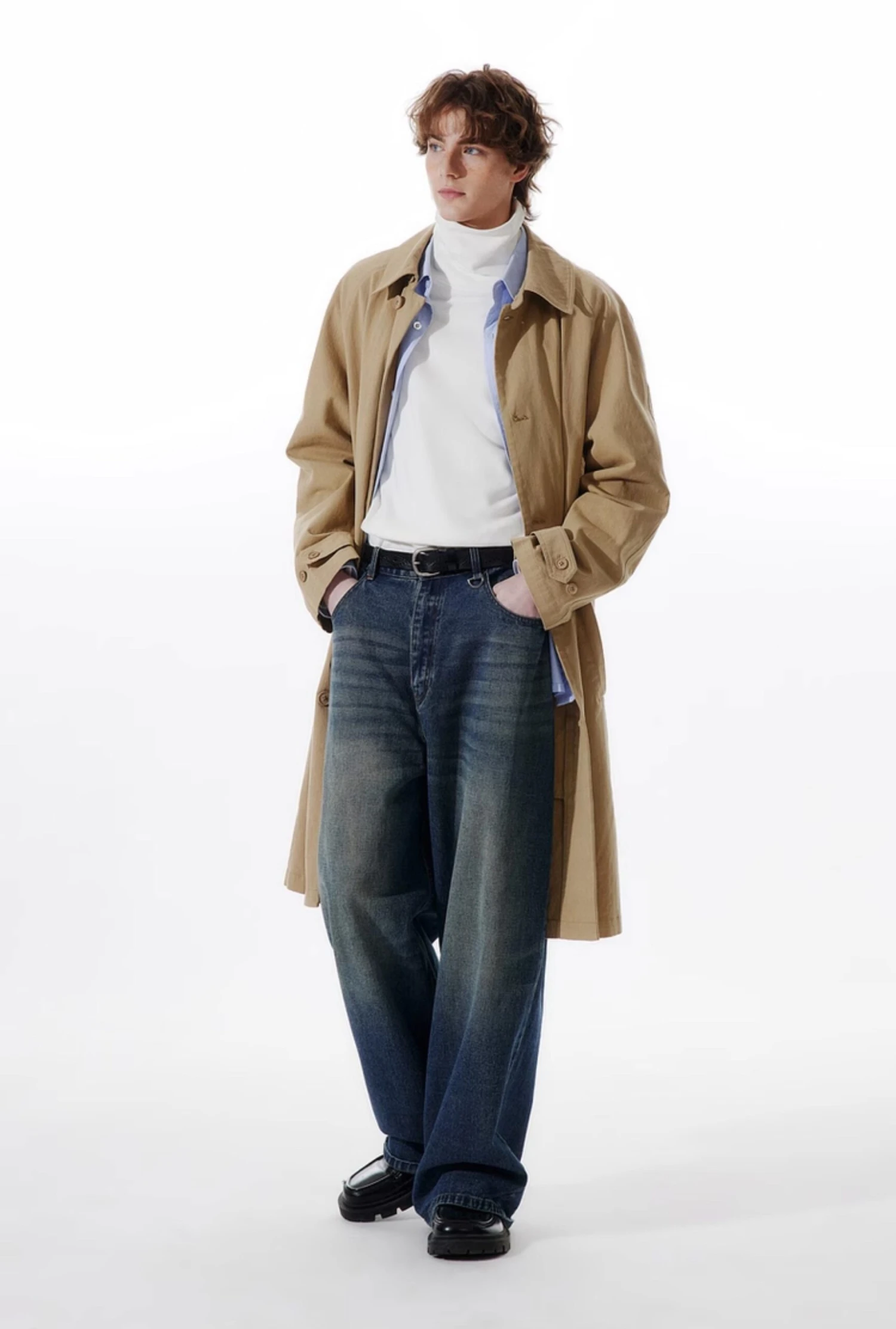 Slim Trench Single Breasted Coat With Pockets 3 Slim Trench Single Breasted Coat With Pockets - Image 3