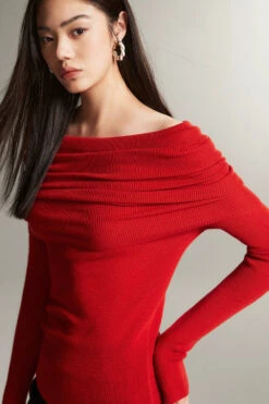 Off-Shoulder Ribbed Knit Layered Long Sleeve Sweater 38 Off-Shoulder Ribbed Knit Layered Long Sleeve Sweater -Modern Wear Shop O1CN01kY03Q51G1ROavylKi 2209932910562