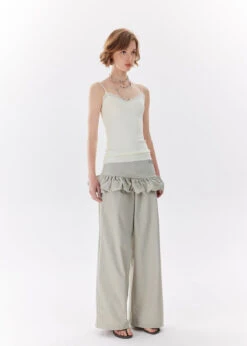 Wide Leg Trousers With Ruffle Waist Detail And Belt Loops -Modern Wear Shop O1CN01kd9cto1H0ohaTsPRv 2210293270696