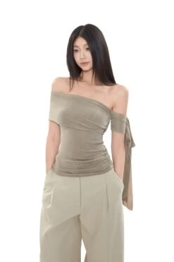 Sheer One Shoulder Ruched Wrap Mesh Top -Modern Wear Shop O1CN01khMjiW1NqvSS5NOhH 2570551622