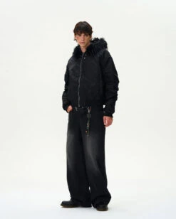 Ruched Sleeve Faux Fur Hooded Bomber Jacket 21 Ruched Sleeve Faux Fur Hooded Bomber Jacket -Modern Wear Shop O1CN01kxIy6M1QxkAXm4NJi 4008732043