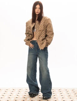 Checker Oversized Zip Jacket With Zip Pockets -Modern Wear Shop O1CN01lNGNng1xG7ZclBOJ2 3911136415