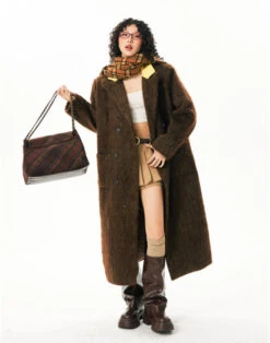 Fuzzy Double Breasted Longline Coat With Corduroy Collar -Modern Wear Shop O1CN01luCUWb1Hvbf4nLhV4 2971280820